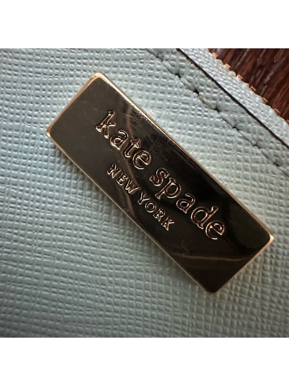Kate Spade Saffiano leather blue wristlet-EUC - Picture 6 of 12